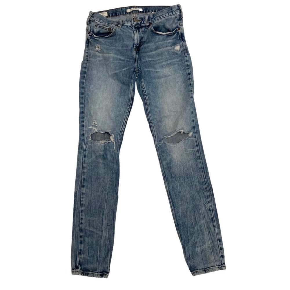 Pacsun Distressed Stacked Skinny Blue Jeans Mens Size 28X30